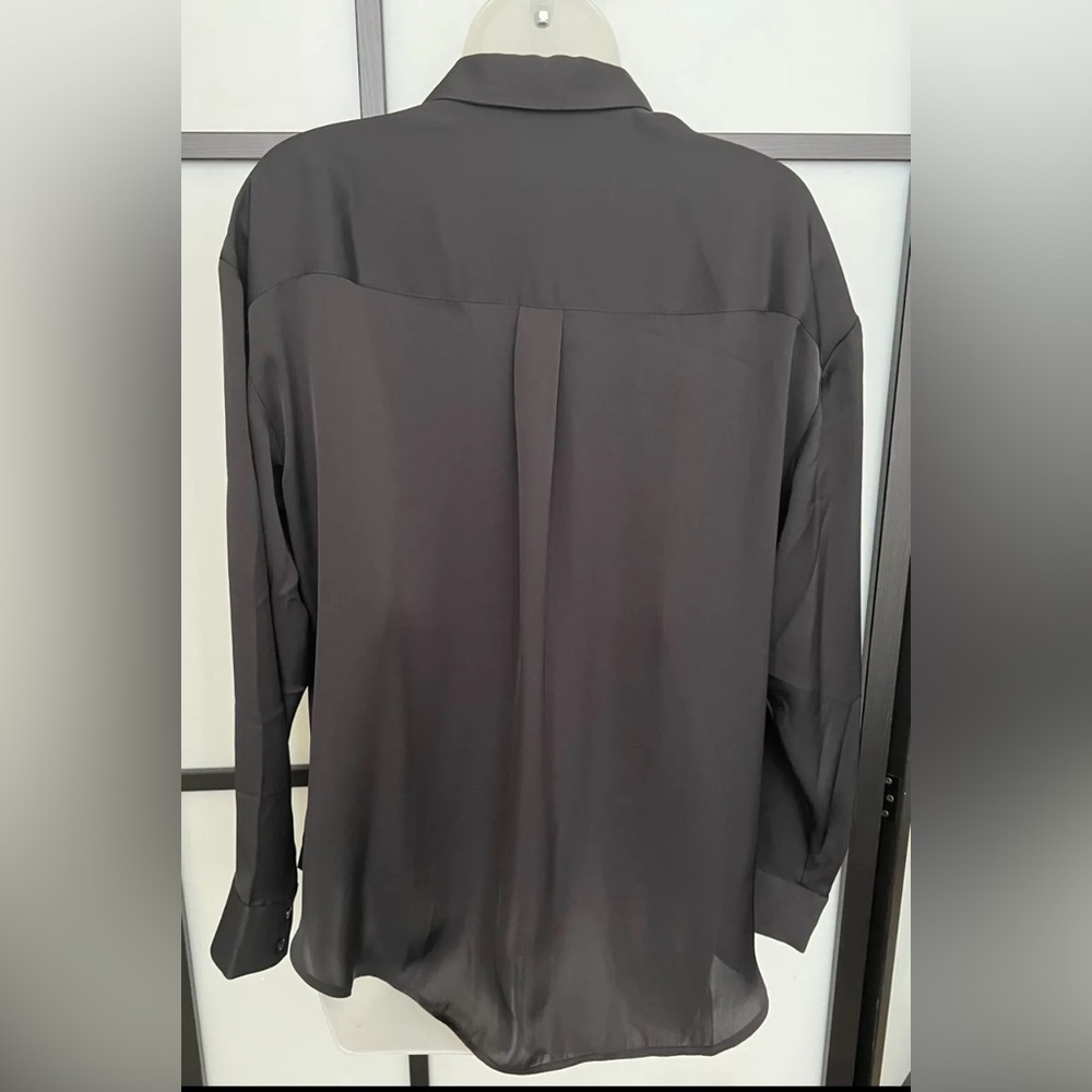 BUNDLE NWOT Express Oversized Satin Black White Button Up Shirt Blouse XSmall - Picture 5 of 15